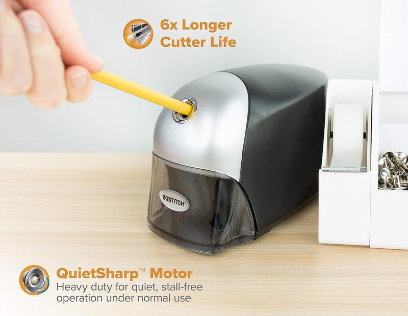 Bostitch Stanley Heavy Duty 1-Hole Electric Pencil Sharpener with Auto Stop Mechanism - Black - Image 2